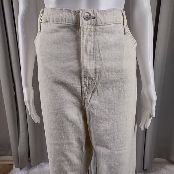 Abercrombie & Fitch The Ankle Straight Ultra High Rise Cotton White Jeans Sz 35 - Picture 3 of 11